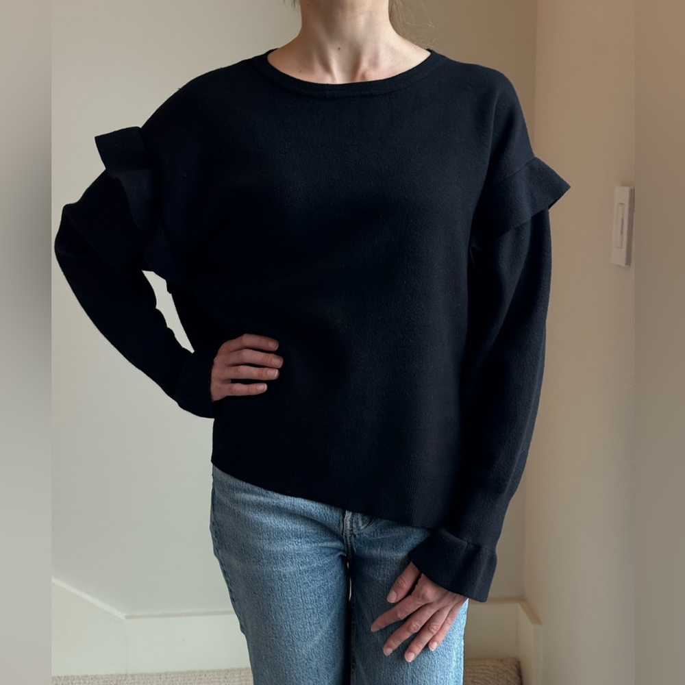 ZARA Sweater with Ruffled Sleeves
